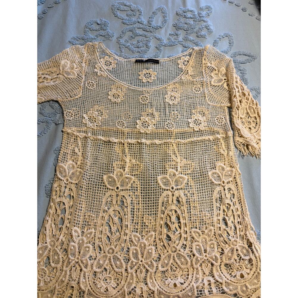Zara Crochet Top Sz Med